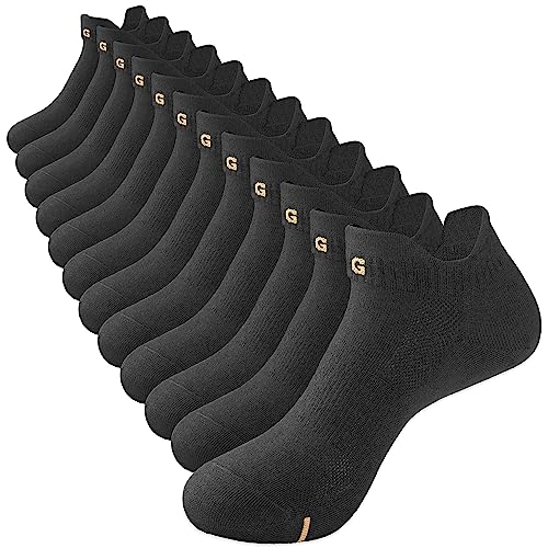 GOGOGOAL Low Cut Socks Men Women Ankle Athletic Sock Youth Breathable Deodorant Cotton No-show Running Sock Daily Sock Black M 6P