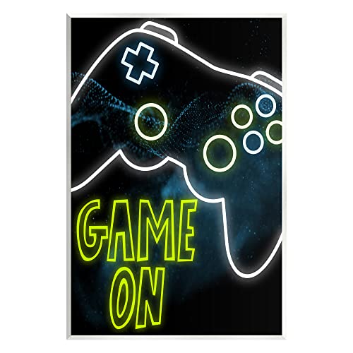 Stupell Industries Game On Neon Controller Wood Wall Art, Design by Marcus Prime