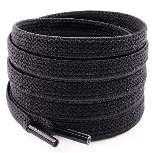 RJ-Sport 2-pair Elastic Stretch Shoe Laces for Adult Sneakers and Kids Shoes (Black, 54 inches)