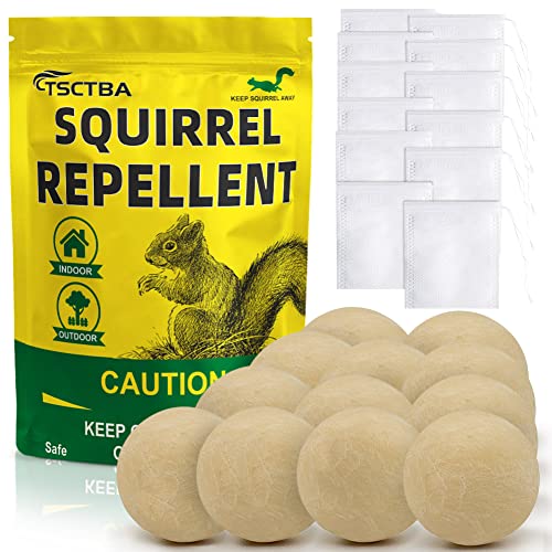 TSCTBA Squirrel Repellent Outdoor, Squirrel Repellent for Attic and Cars, Rodent Repellent, Squirrel Repellent for Bird Feeders and Garden, Ultra Powerful and Only for Outdoors - 12Packs