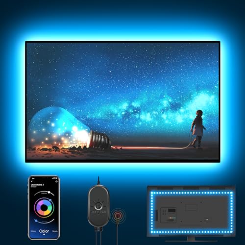 Nexillumi LED Lights for TV, 13.2ft TV LED Backlight for 32-65 Inch, RGB LED Strip Lights Behind TV, APP Remote Control Music Sync TV Led Lights for Bedroom