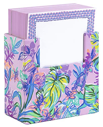 Lilly Pulitzer Purple/Green Note Block with 330 Loose Sheets, Mermaid in the Shade