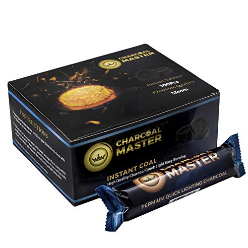 Charcoal Tablets for Incense – Quick Light Coal Tablets – Charcoal Disks – 33 mm Coal Rolls – Pack of 100 Coal Briquettes – Slow Burn - Instant Lighting