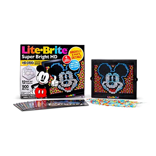 Lite Brite Super Bright HD - Disney 100 Years of Wonder Edition Educational Play for Children – Enhances Creativity & Fine Motor Skills, Gift for Boys and Girls Ages 6+