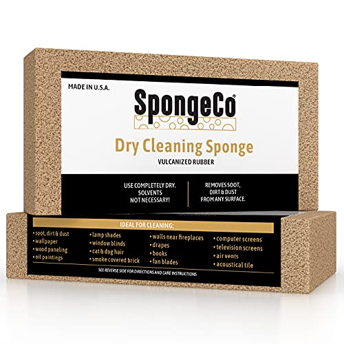 SpongeCo - Dry Cleaning Soot Eraser Sponge 42 Pack - Smoke, Soot, Dust and Dirt Remover, Dry Cleaning Sponge, soot Sponge, Chemical Sponge (42-3x8x1.5) Natural Latex Rubber, Made in The USA