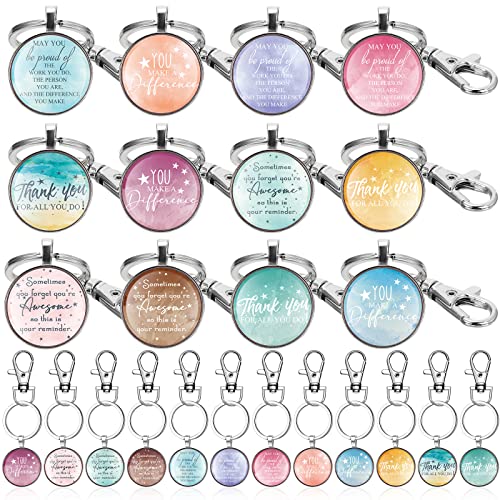 Roowest 36 Pcs Inspirational Thank You Keychain Gifts Employee Appreciation Gifts Bulk May You Be Proud Key Rings for School Office Teacher Coworker Friends Cheer Holiday Birthday Gifts