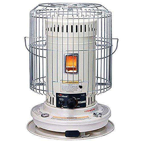 Sengoku HeatMate Efficient 23,000 BTU Portable Convection Kerosene Personal Space Heater for 1,000 Square Feet of Indoor or Outdoor Use, White