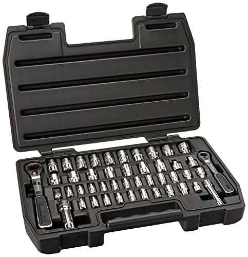 GEARWRENCH 46 Pc. 1/4' & 3/8' Drive 6 Pt. Pass-Thru Mechanics Tool Set, SAE/Metric - 8946