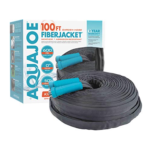 Aqua Joe AJFJH100-58-MAX 100-Ft x 5/8-Inch FiberJacket Hose w/Aluminum Fittings