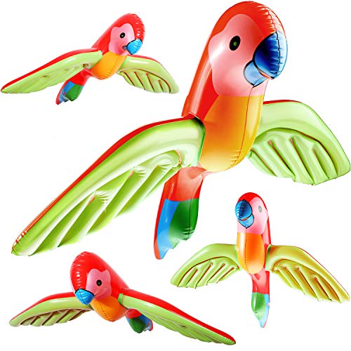 meekoo 4 Pieces Inflatable Flying Parrot Inflatable Parrot Decorations for Tropical Party Gift Luau Decoration (Style 1)
