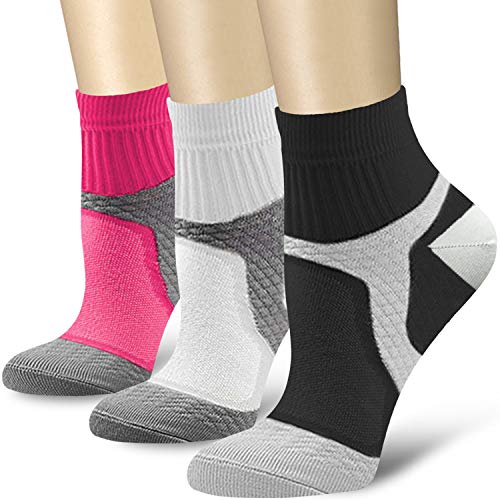 CHARMKING Graduated Compression Socks for Women & Men Circulation 15-20 mmHg is Best for Athletic, Running, Flight Travel, Pregnant, Cycling (Multi 04,L/XL)