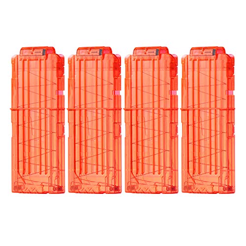 FUCAS Soft Bullet 4pcs Clips 12 Bullets Dart Gun Clips Magazine Clip for Nerf Toy Dart Gun