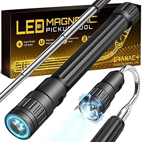 CRANACH Christmas Stocking Stuffers for Men Gifts: Enhance Magnetic Pickup Tool LED Telescoping Magnet Flashlight Birthday Gadgets for Dad Him Husband Boyfriend Adults Father Women Who Have Everything