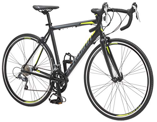 Schwinn Phocus 1600 Drop Bar Adult Road Bike, Mens and Womens, 16-Speed Drivetrain, 53cm/Large Aluminum Step-Over Frame, Carbon Fiber Fork, 700c Wheels, Black