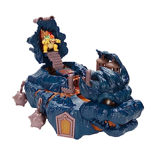 The Super Mario Bros. Movie The Super Mario Bowser Island Castle Playset with 2.5” Bowser Action Figure & Interactive Pieces
