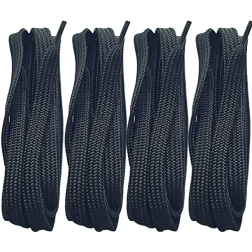 4 PCs 55' Flat Hoodie Drawstring Cords Replacement for Sweat Pants String, Shorts, Sweatshirt, Shoes, Shoelaces, Sneaker, Bag, Jacket and Tie Hoodie, Belt for Dresses (Black/Black)