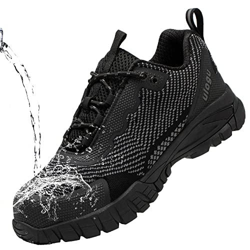 Hiking Shoes for Women Waterproof Lightweight Non Slip Comfortable Breathable Work Walking Trekking Trails Rain Outdoor impermeable antideslizantes Zapatos de senderismo para Mujer Black, 39 EU/9 US