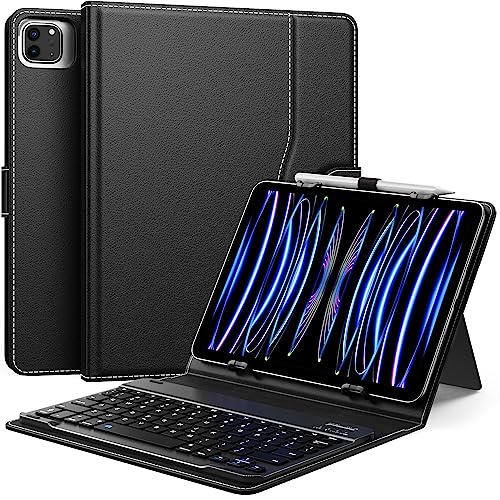 MoKo Universal Tablet Case with Keyboard for 9',9.7',10.1',10.2',10.4',10.5',10.9',11' Tablets, with Removable Wireless Bluetooth Keyboard & Pen Holder for iPad, Samsung, Fire, Pixel, Other Tablet