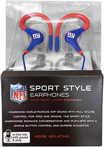 IHIP NFSE82NYG NFL Sport Ear Buds with In-Line Microphone