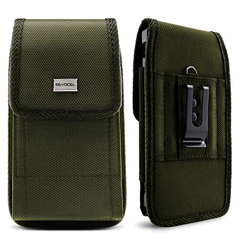 Evocel Urban Pouch Tactical Carrier with Belt Loop & Holster (5.39 in x 2.79 in x 0.35 in) Compatible with Galaxy J3 Prime, Galaxy On5, LG Aristo, Apple iPhone 6 / 7, Moto E4 & More, OD Green - Medium