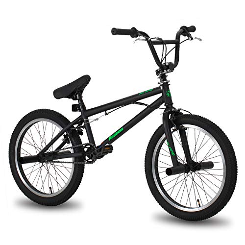 Hiland 20 inch Freestyle Kids BMX Bike,Beginner-Level to Advanced Riders with 360 Degree Gyro & 4 Pegs, Kids' Bicycles for Boys,Girls Black