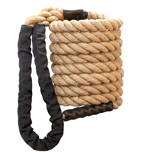 Keepark 10ft Gym Climbing Rope - 100% Natural Hemp Rope Climbing Rope1.5 Inch in Diameter No Mounting Bracket Included