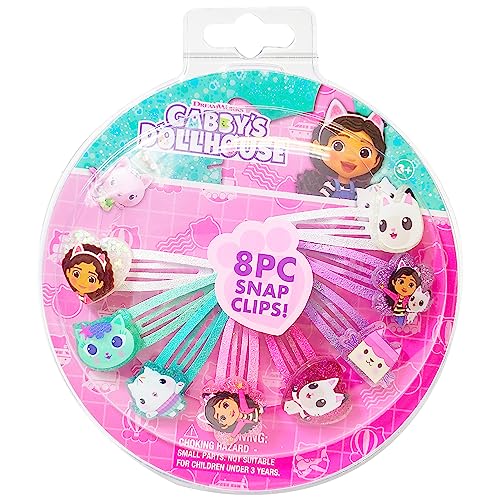 Gabby's Dollhouse Kids Hair Clips for Girls Snap Clips 8 Pack Multi Color Ages 3+