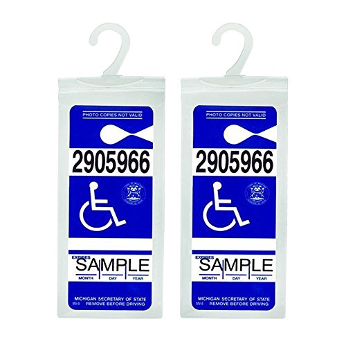 Handicap Placard Holder - Ultra Transparent Disabled Parking Permit Placard Protective Holder Cover with Large Hanger by Tbuymax (Set of 2)