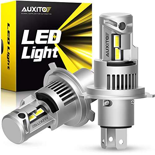 AUXITO New Upgraded H4/9003 LED Bulbs, 20,000LM Ultra Bright, 6000K Xenon White, Wireless HB2 LED Bulbs, Halogen Replacement with Fan, Plug n Play, Pack of 2