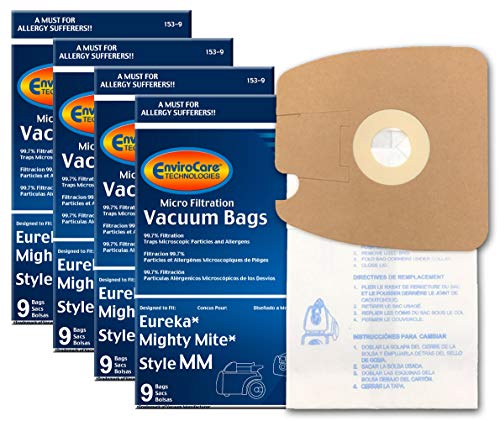 Envirocare Replacement Micro Filtration Vacuum Cleaner Bags made to fit Eureka Style MM 60297A Style-10. Replaces Part# 60295C (Mighty Mite Vacuums) 36 pack