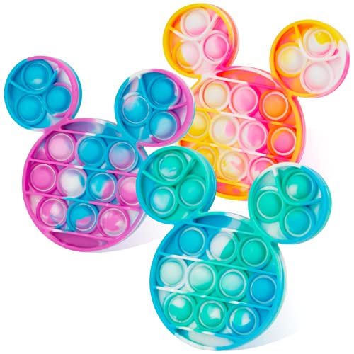 CONNOO Party Favor Mouse Clubhouse Sensory Toy for Toddler Fidget Block Popper Stress Relief Gift for Autistic Kids Adults Tie-dye