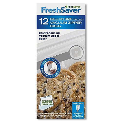 FoodSaver 1-Gallon Vacuum Zipper Bags, 12 Count, Multi