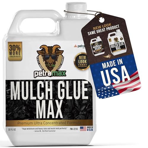 PetraTools Max Mulch Glue for Landscaping Concentrate, Mulch Binder Glue, Pea Gravel, Mulch for Garden, Mulch for Landscaping, Landscape Rock Glue, Gravel Glue & Lock (32oz)
