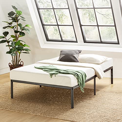 Best Price Mattress 14-Inch Metal Platform Beds w/ Heavy Duty Steel Slat Mattress Foundation (No Box Spring Needed), Black