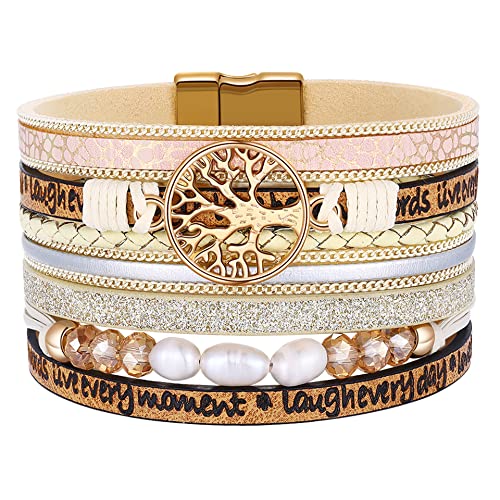 Stocking Stuffers for Teens Girl Gifts for Teenage Girls,Inspirational Wrap Boho Leather Bracelets Jewelry for Teen Girls Trendy Stuff,Birthday12 13 14 15 16 17 18 19 20 21th Gifts for Year Old Girls