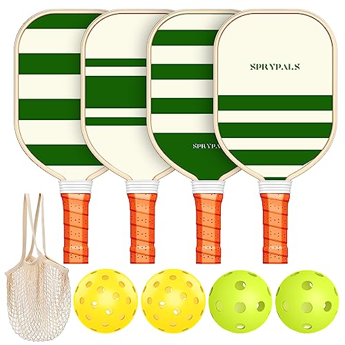 Sprypals Pickleball Paddles,USAPA Approved Pickleball Paddles Set Premium Pickleball Paddle, 4 Pickleball Balls & 1 Carry Bag Gifts for Women Men Beginners & Pros Players