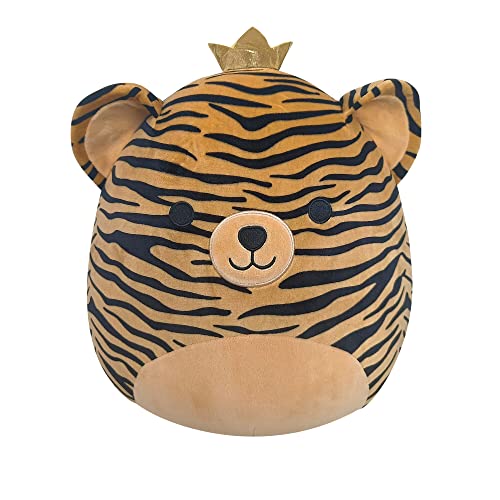 Squishmallows Original 14-Inch Tina Tiger with Gold Crown - Large Ultrasoft Official Jazwares Plush