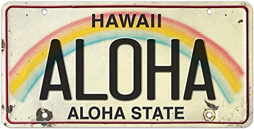 Pacifica Island Art 6 x 12in Vintage Hawaiian Embossed License Plate - Aloha