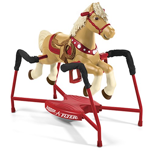 Radio Flyer Champion Interactive Horse Ride On Toy For Kids, Tan, Toddler Ride On Toy For Ages 2-6 Years, Large