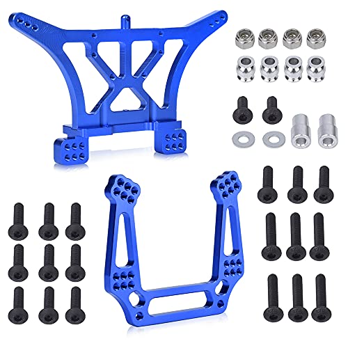 Globact 2-Pack Aluminum Front & Rear Shock Tower Set, Mounts Replace Upgrade Parts for 1/10 Slash 2WD, Stampede, Rustler, Bandit-Replaces Part 3638 3639