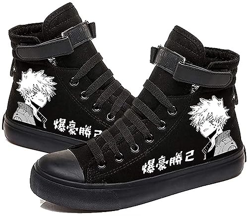Anime MHA Shoes Unisex Canvas Sneakers High Top Lace ups Bakugou Katsuki Todoroki Shoto Hawks Dabi Shoes