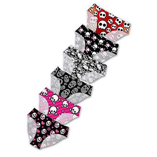 HUGS IDEA Funny Naughty Underwears Invisibles Hipster Briefs Fashion Skull Panties for Women Girls 6 Pack M