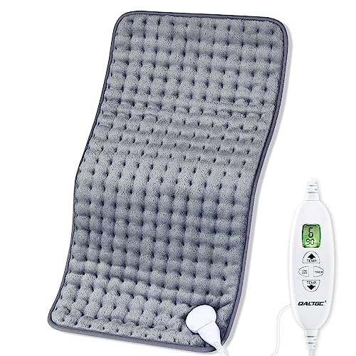 QALTGC Heating Pad, 2024 Upgraded Dual Mode Controller, Comfortable Soft for Cramps/Pain Relief, Machine Washable（12'x 24' Grey）