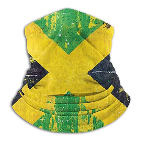 Jamaica Flag Proud Jamaicans Tropical Unisex Winter Fleece Neck Warmer Gaiters Hairband Cold Weather Tube Face Thermal Neck Scarf Outdoor Uv Protection Party Cover Multicolored