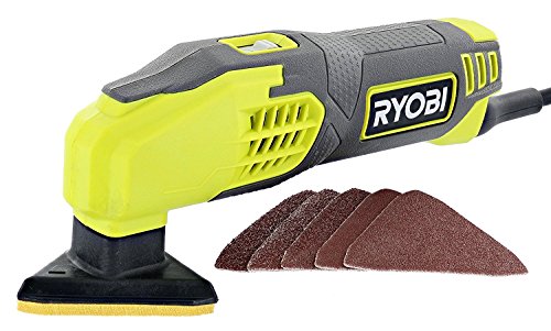 Ryobi DS1200 .4 Amp 13,000 OBM Corded 2-7/8' Detail Sander w/ Triangular Head and 5 Sanding Pads