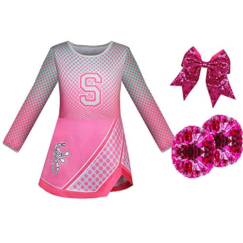 Zombies Girls Cheerleader Costumes Toddler Cheerleading Dress Cosplay for Party Halloween Outfits 3-12 Years