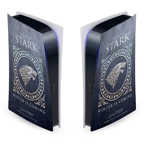 Head Case Designs Officially Licensed HBO Game of Thrones House Stark Sigils and Graphics Vinyl Faceplate Sticker Gaming Skin Decal Cover Compatible With Sony PlayStation 5 PS5 Digital Edition Console
