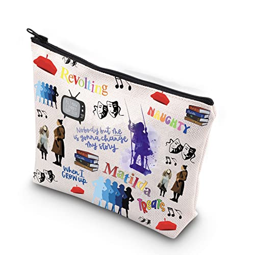 TSOTMO Television Gift Comedy Tragedy Mask Theatre Drama Bag Actress Gifts Zipper Pouch Musical Lover (musical matilda)
