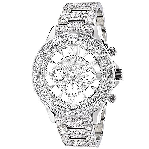 LUXURMAN Diamond Bezel and Band Watch for Men 1ctw of Diamonds Liberty