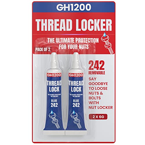 2 x 6g Blue Thread Lock 242 Medium Strength Removeable Locktight for Nuts, Bolts, Fasteners and Metals. Lock Tight Thread Locker with Stable and Consistent Performance